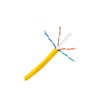 Cable Wholesale Bulk Cat6 Yellow Ethernet Cable, Stranded, UTP (Unshielded Twisted Pair), Pullbox, 1000 foot 10X8-081SH